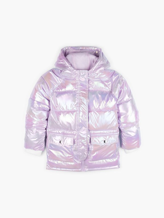 Zimná holografická bunda dievčenská