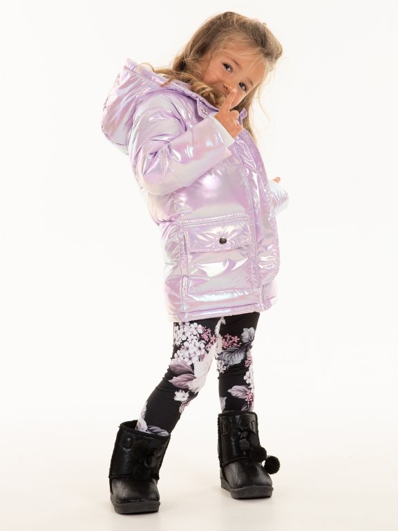 Zimní holografická bunda dívčí