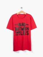 Cotton short sleeve t-shirt with round neck and message print
