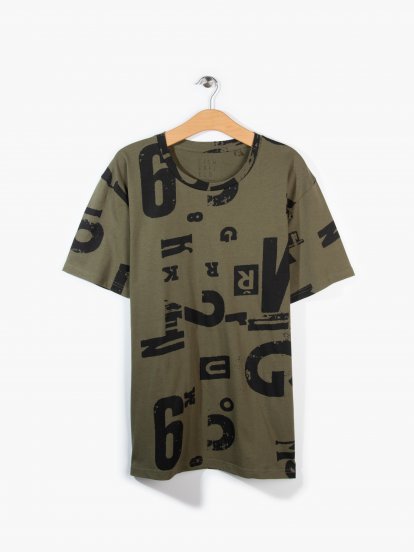 Cotton short sleeve t-shirt with round neck and print