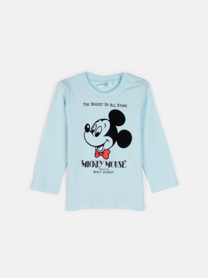 Bavlněné triko s dlouhým rukávem Mickey Mouse