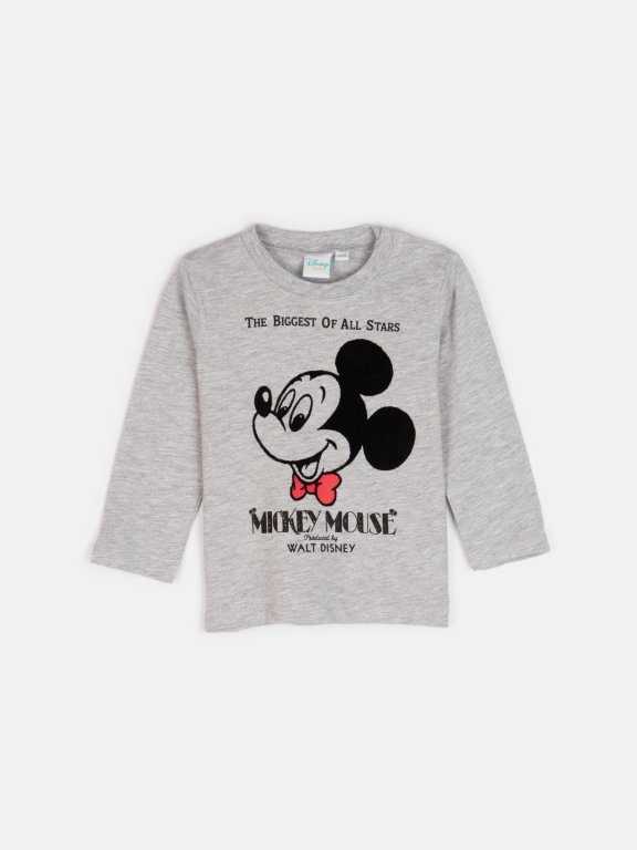 Bavlněné tričko s dlouhým rukávem Mickey Mouse