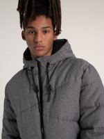 Marled quilted padded winter jacket