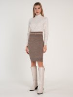 Knitted marled midi skirt