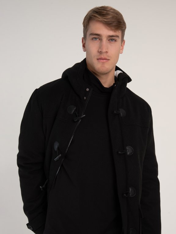 Vatovaný kabát s kapucňou pánsky