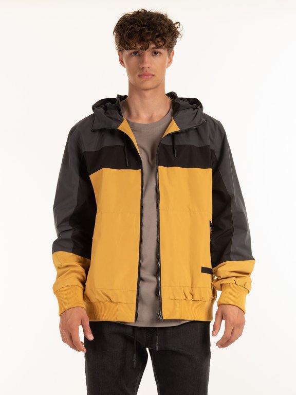 Colour block hooded jacket