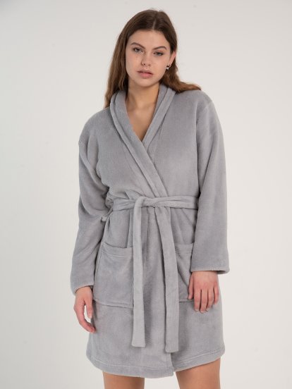 Fleece dressing gown