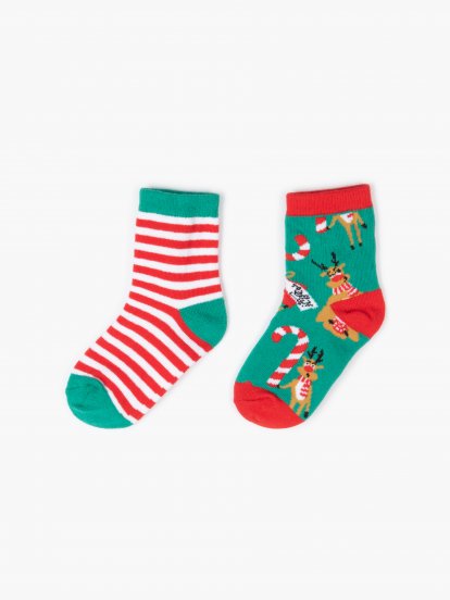 Vzorované vánoční chlapecké ponožky