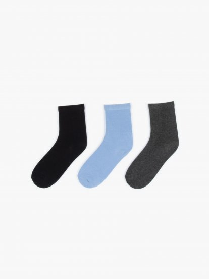 3 páry základných basic ponožiek