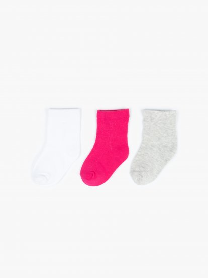 3 páry základních basic ponožek