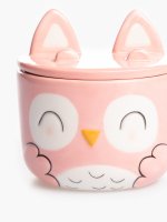Ceramic mug owl with lid
