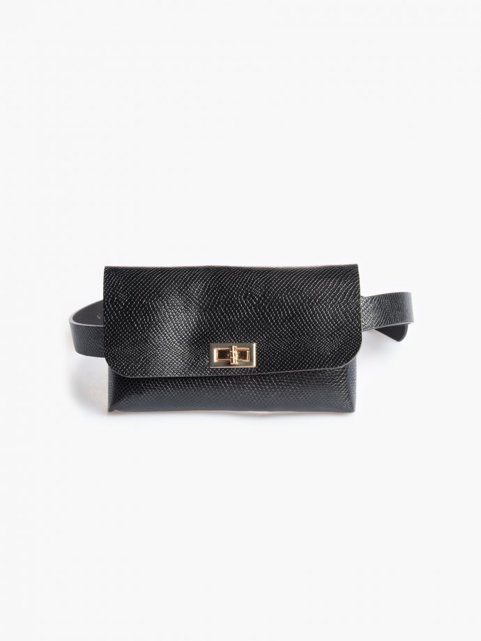Faux leather belt with bum bag
