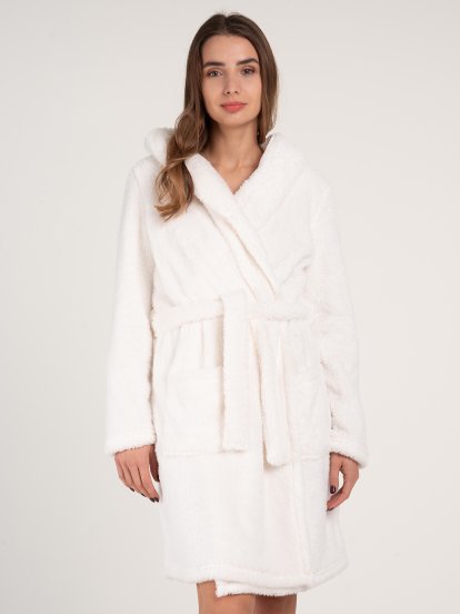 Warm fleece dressing gown
