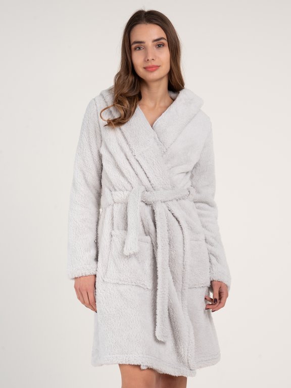 Warm fleece dressing gown