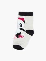 Vzorované dievčenské ponožky panda