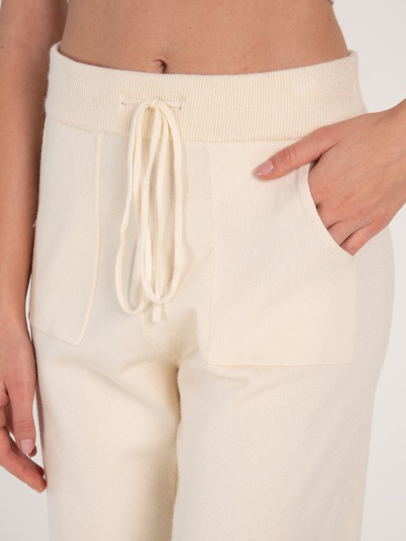 Fine-knit sweatpants with pockets