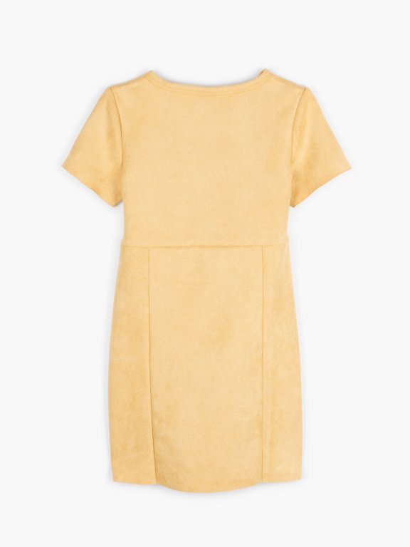 Faux suede dress with pockets
