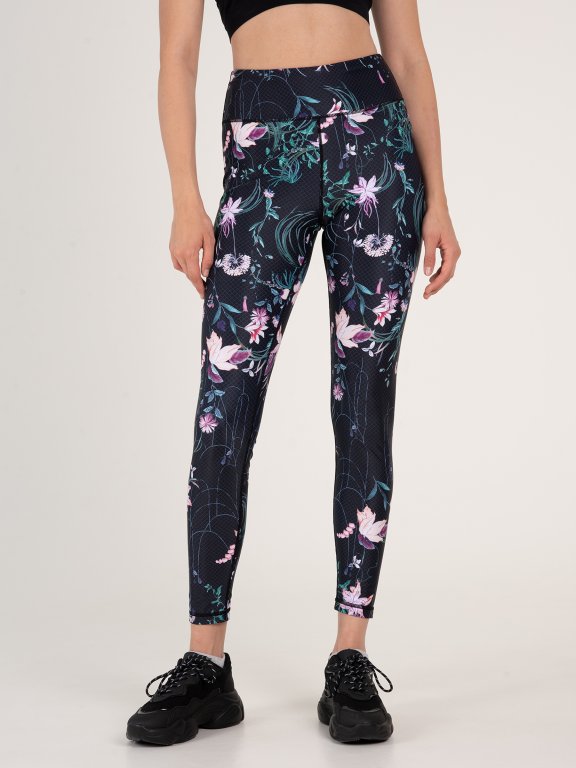 Sports leggings with floral print