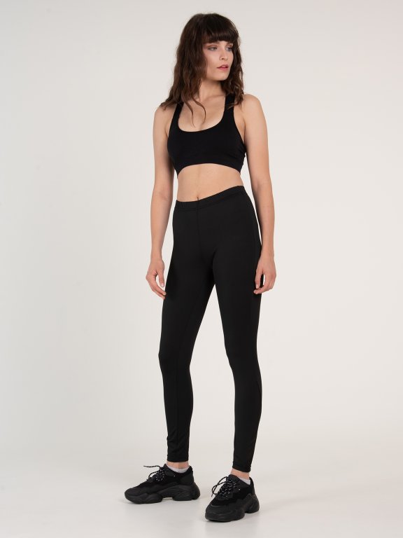 Sports leggings with mesh detail