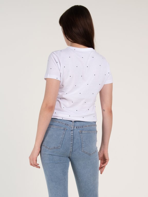 Bavlněné tričko s krátkým rukávem s nápisem dámské