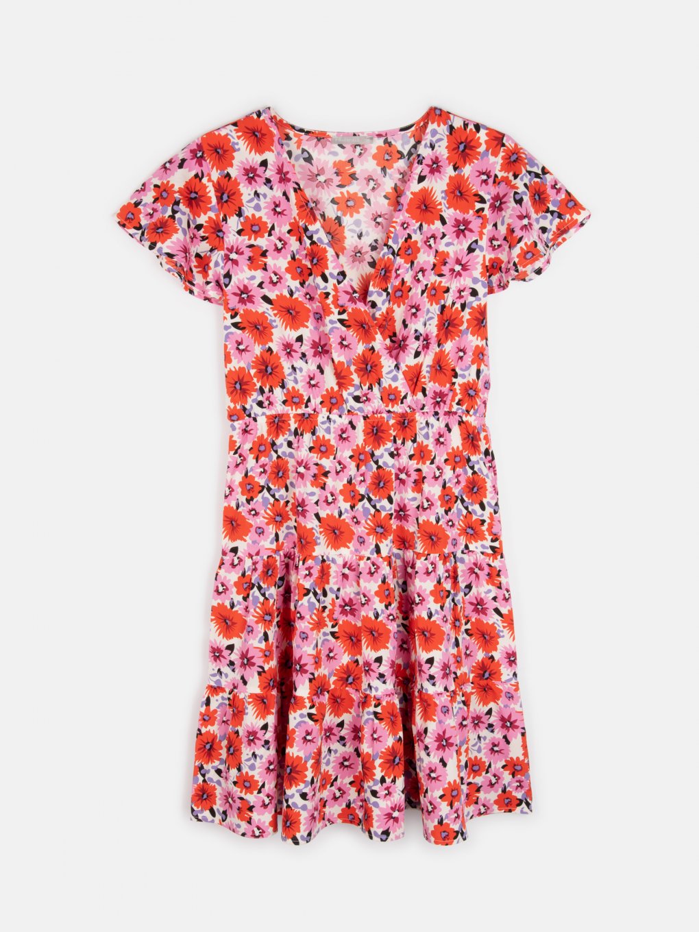 Flower print ruffle dress