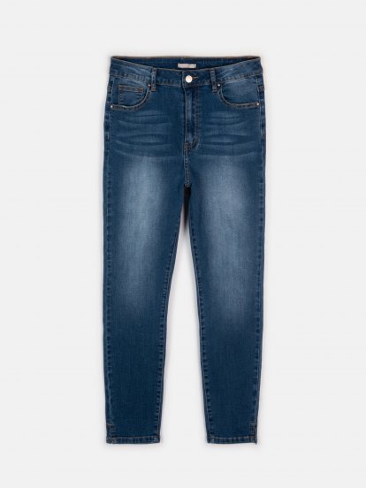 Modré skinny džínsy