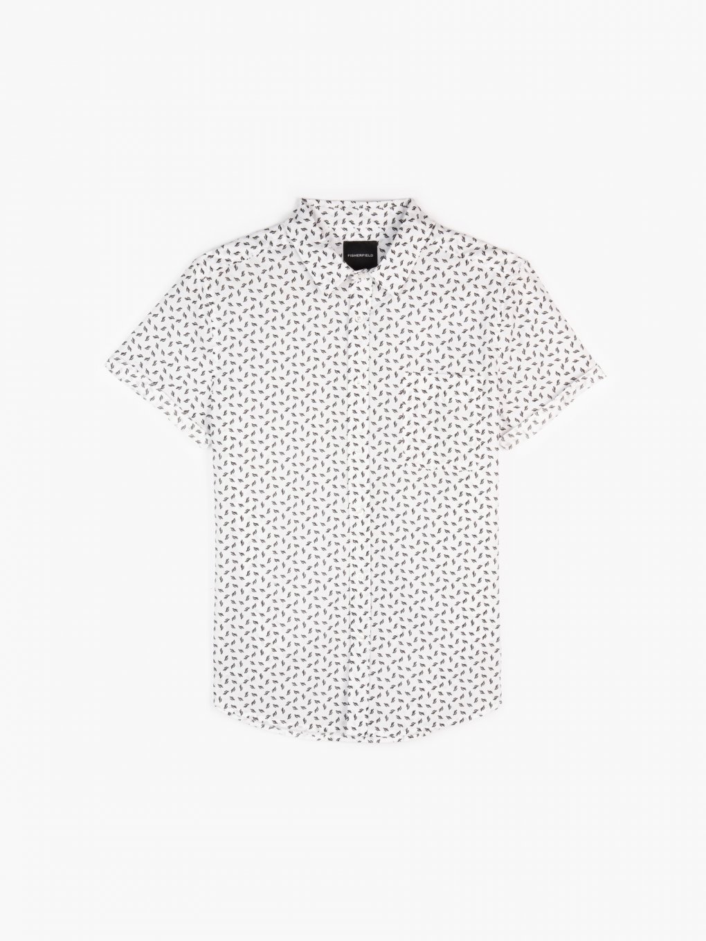 Potištěná bavlněná košile slim fit s krátkým rukávem pánská
