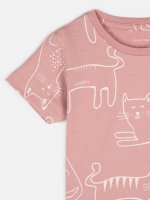 Potištěné bavlněné tričko s krátkým rukávem dívčí