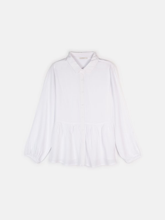 Basic viscose peplum blouse