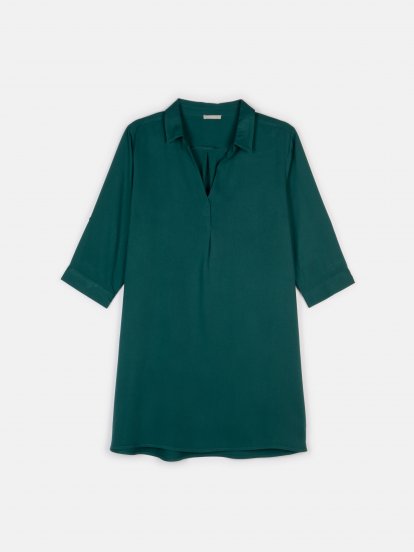 Basic plus size viscose 3/4 sleeve tunic blouse
