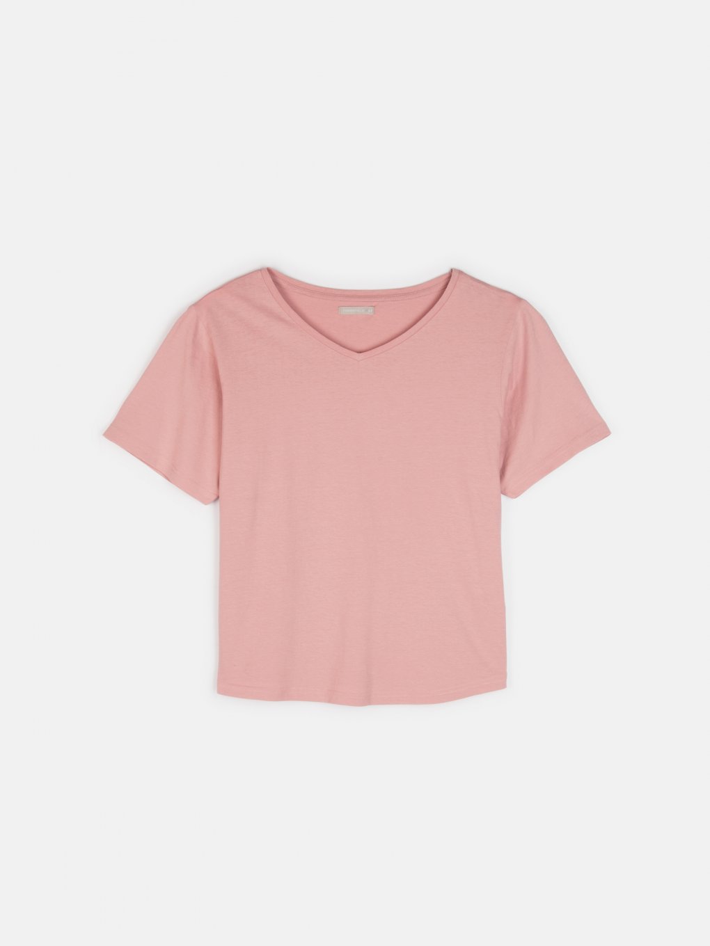 Základní basic bavlněné tričko s véčkovým výstřihem dámské plus size