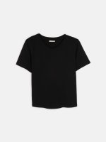Základní basic bavlněné tričko s véčkovým výstřihem dámské plus size