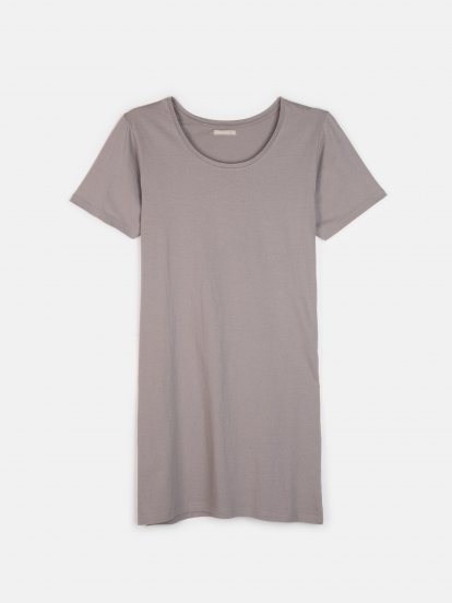 Plus size basic longline cotton short sleeve t-shirt with side slits