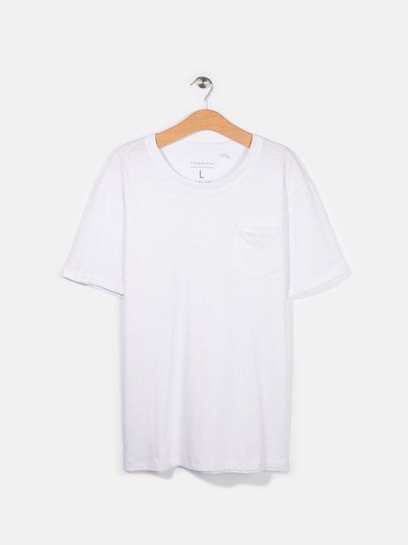 Základní bavlněné basic tričko s náprsní kapsou pánské