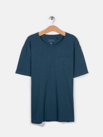 Basic cotton slub jersey t-shirt with chest pocket