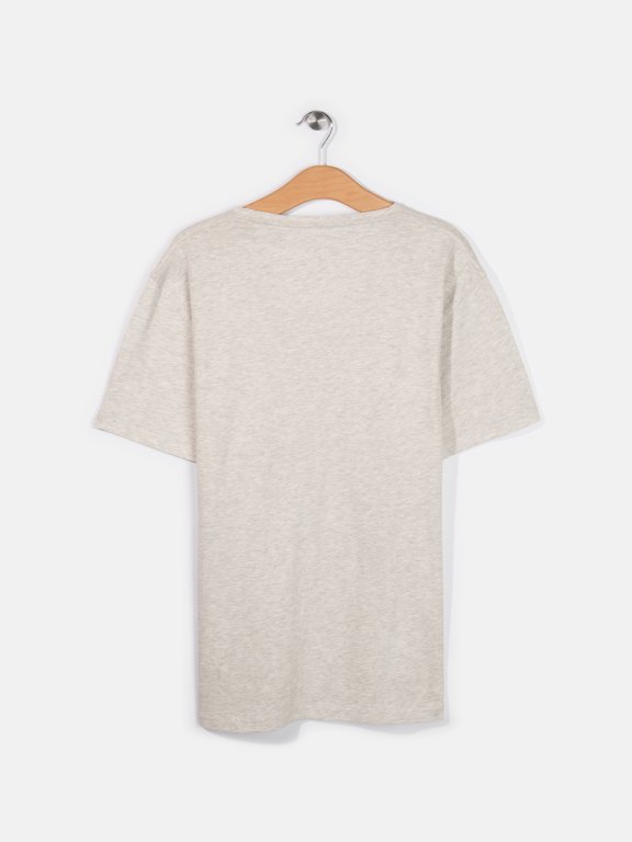 Základné bavlnené basic tričko slim s véčkovým výstrihom pánske