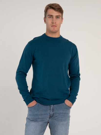 Basic cotton fine knit pullover