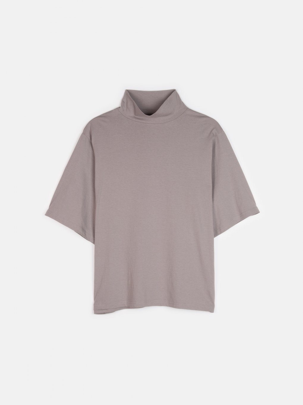 Plus size basic cotton high neck t-shirt