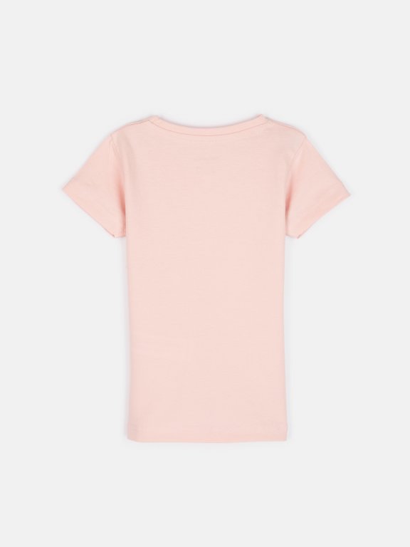 Bavlnené jednofarebné elastické tričko dievčenské