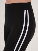 Cotton leggings with side stripes