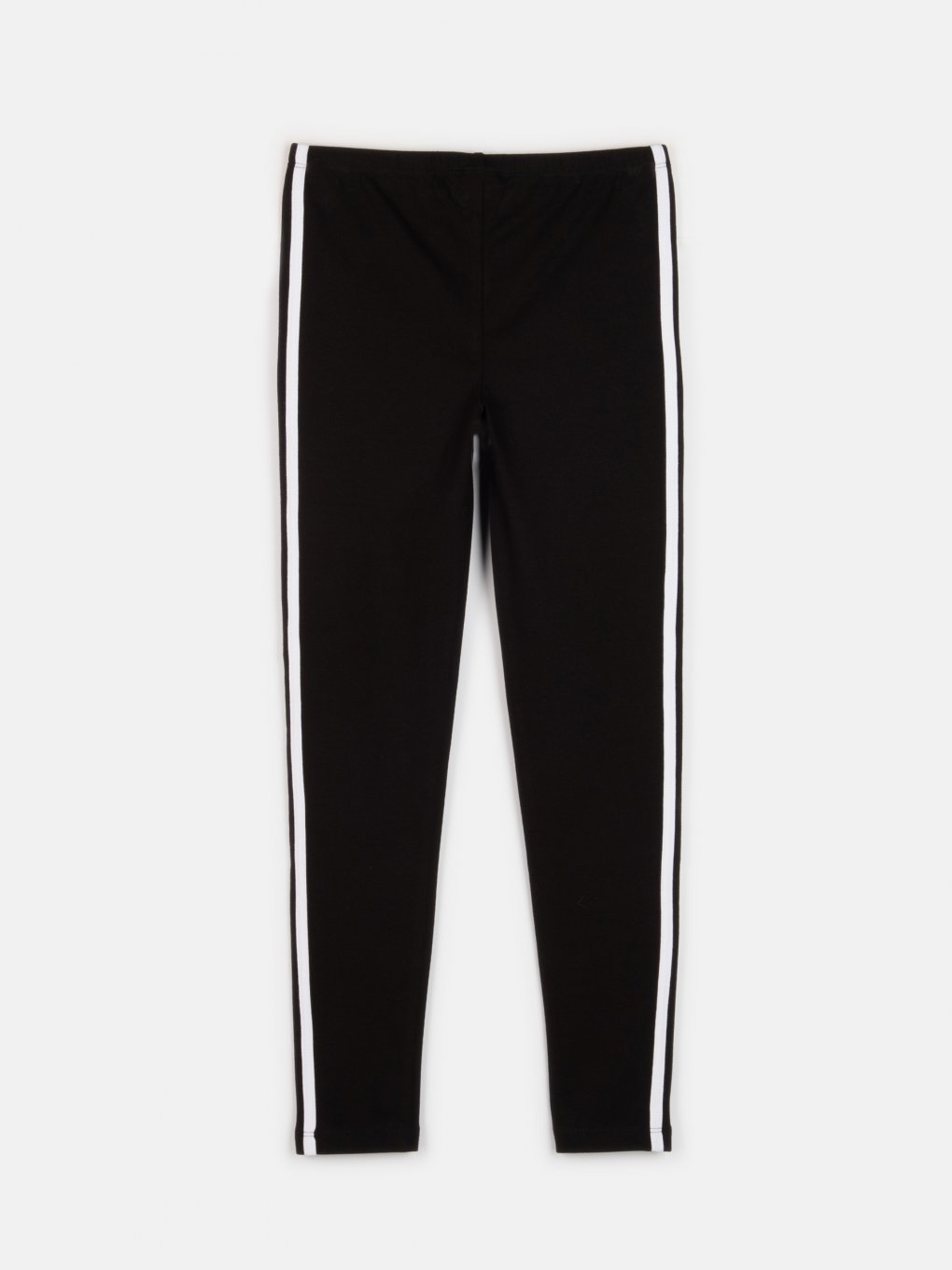 Cotton leggings with side stripes