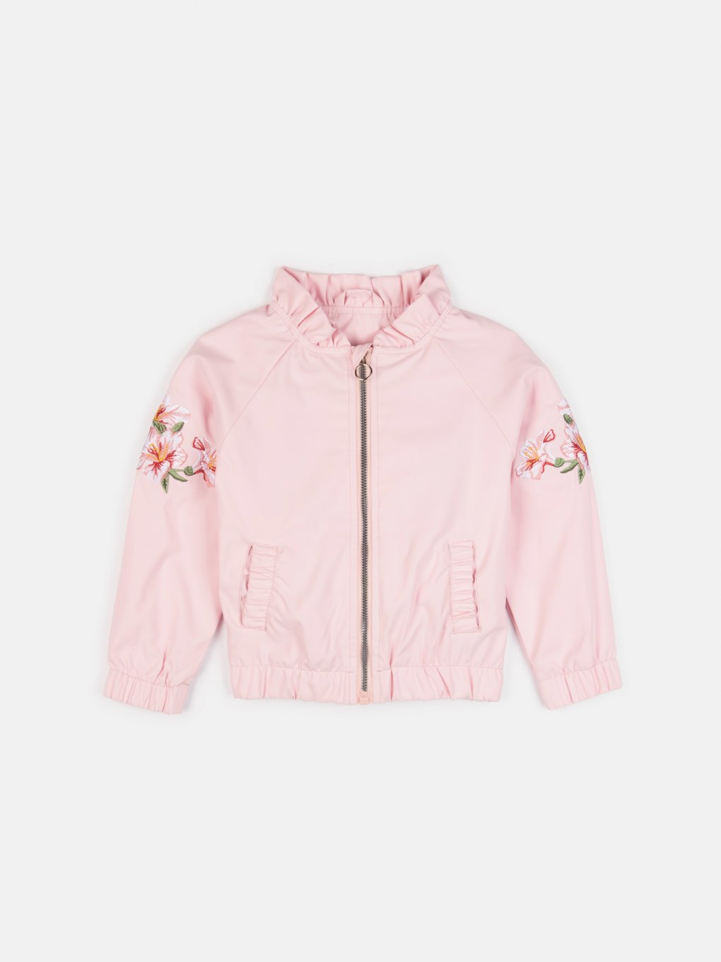 Bomber jacket with floral embroidery