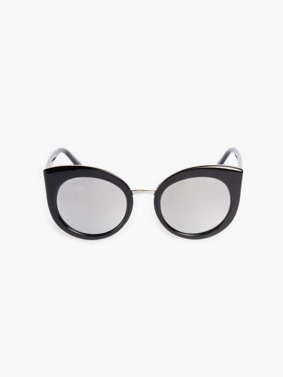 Okulary przeciwsłoneczne damskie kocie oczy z lusterkami