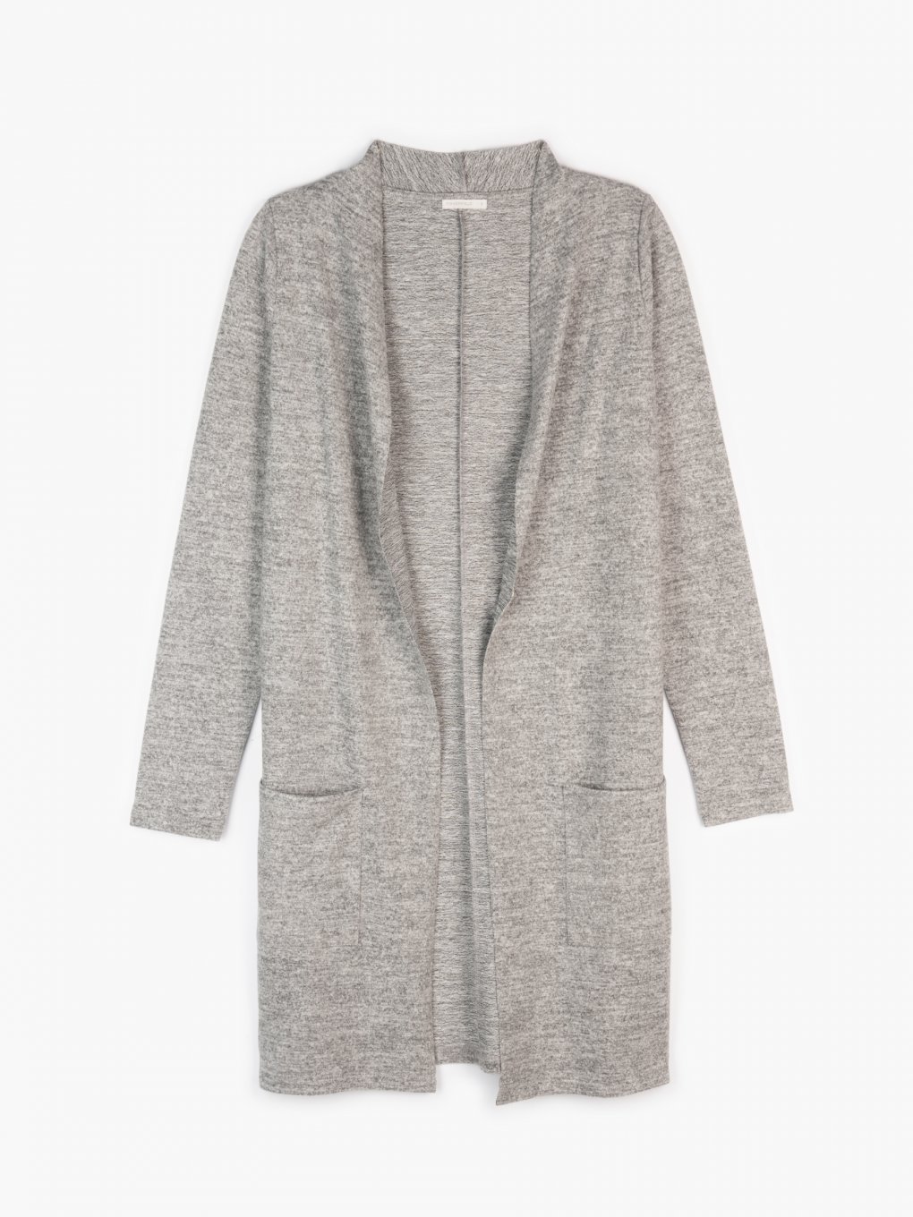 Long marled cardigan with pockets