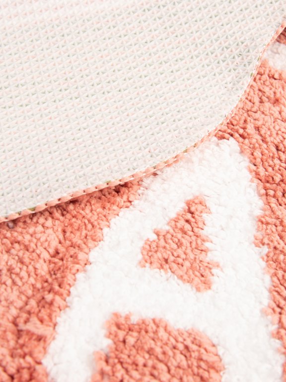 Peach shaped bath rug