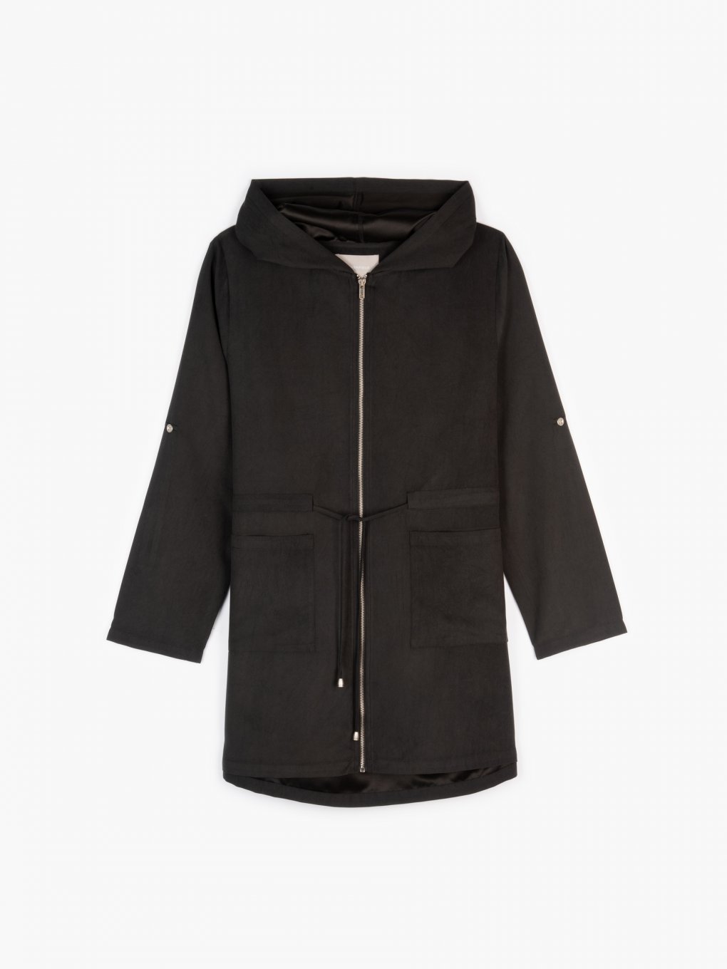 Plus size light parka with hood