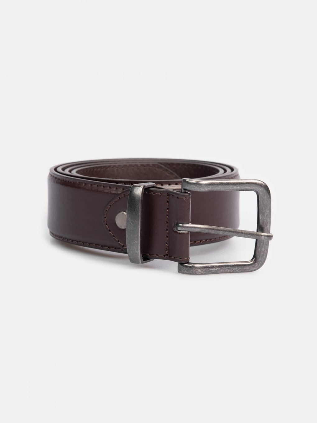 Faux leateher belt with zinc buckle