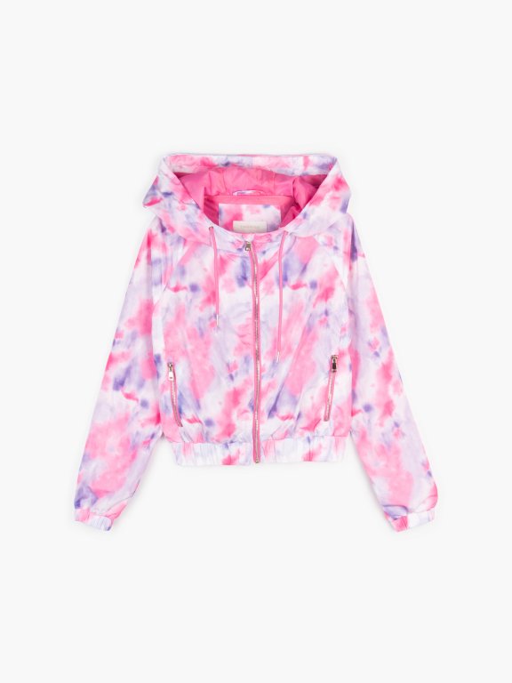 Printed sports light jacket with hood