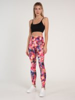 Printed sports leggings with pockets