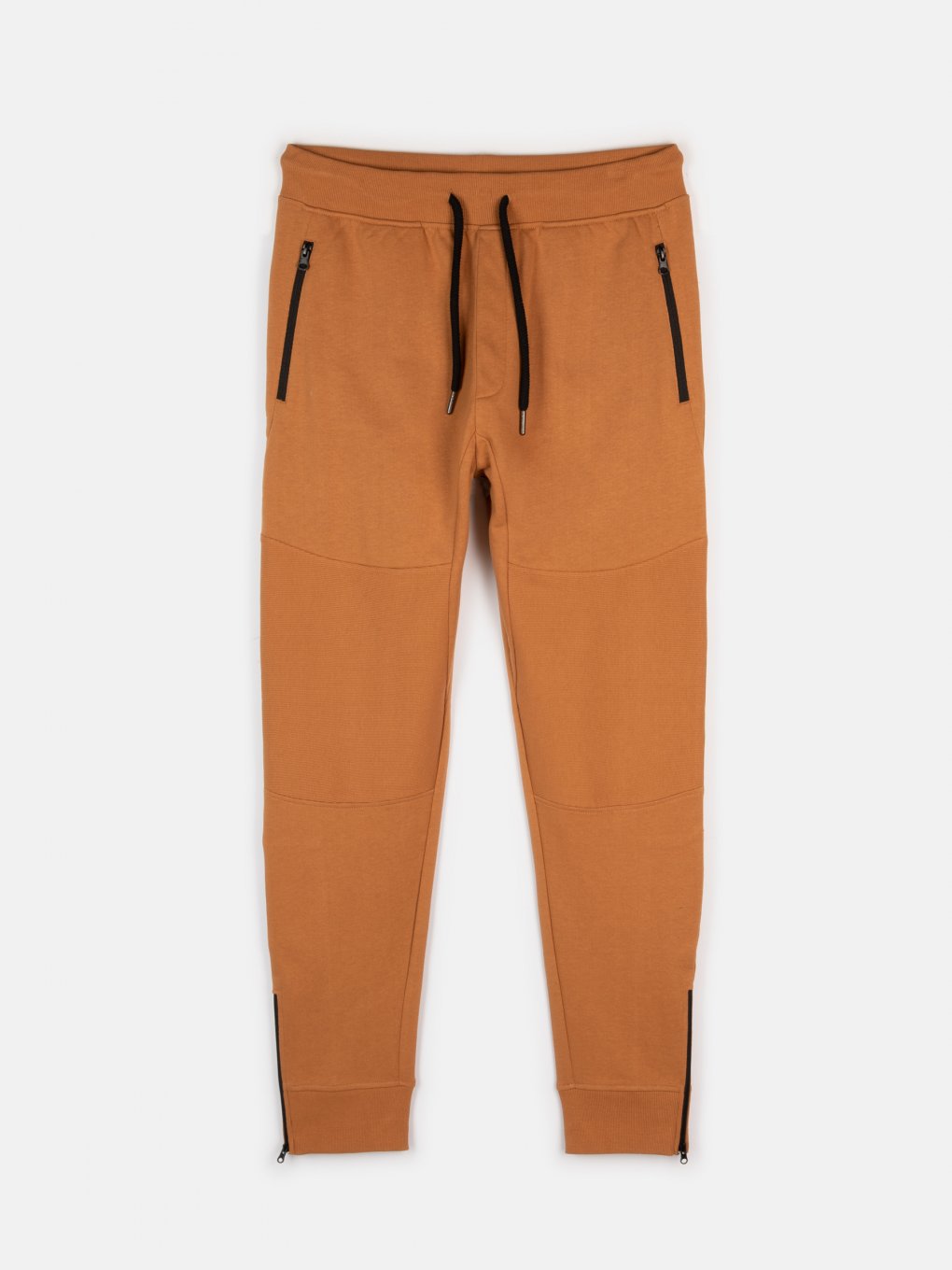 Biker sweatpants with hem zippers